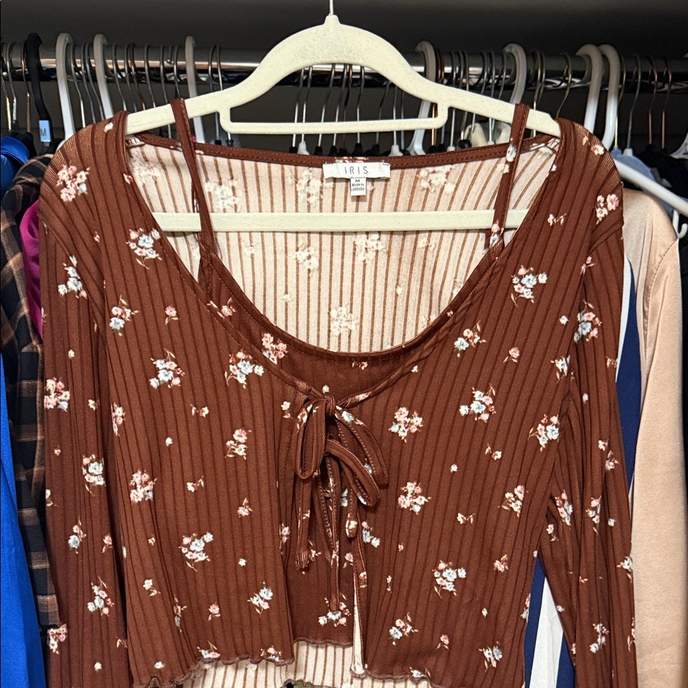 Iris Chocolate Brown Floral Blouse